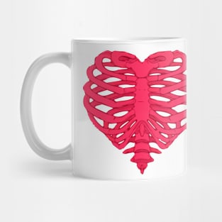 Red Heart of Bones Skeleton. Mug